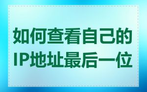 如何查看自己的IP地址最后一位