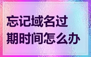 忘记域名过期时间怎么办