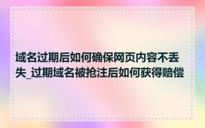 域名过期后如何确保网页内容不丢失_过期域名被抢注后如何获得赔偿