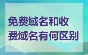 免费域名和收费域名有何区别