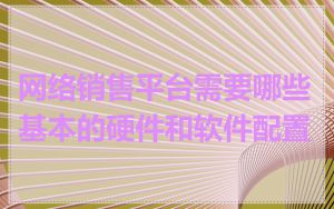 网络销售平台需要哪些基本的硬件和软件配置