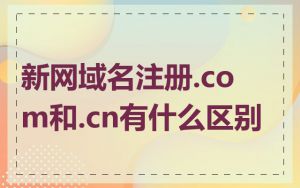 新网域名注册.com和.cn有什么区别