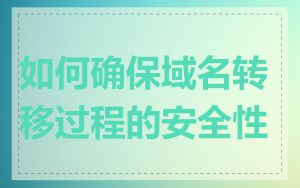 如何确保域名转移过程的安全性