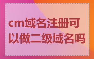 cm域名注册可以做二级域名吗