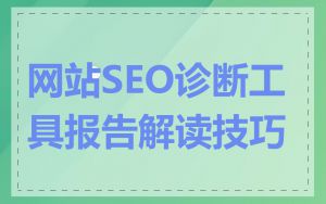 网站SEO诊断工具报告解读技巧