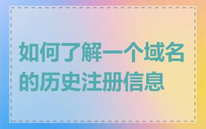 如何了解一个域名的历史注册信息