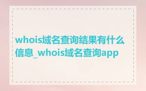 whois域名查询结果有什么信息_whois域名查询app