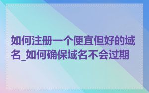 如何注册一个便宜但好的域名_如何确保域名不会过期