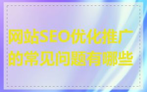 网站SEO优化推广的常见问题有哪些