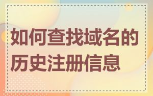 如何查找域名的历史注册信息