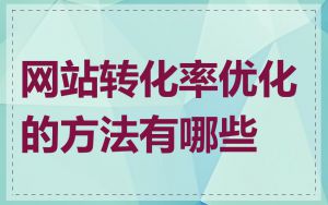 网站转化率优化的方法有哪些