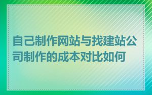 自己制作网站与找建站公司制作的成本对比如何