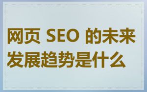 网页 SEO 的未来发展趋势是什么