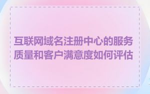 互联网域名注册中心的服务质量和客户满意度如何评估
