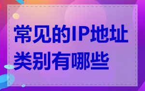 常见的IP地址类别有哪些