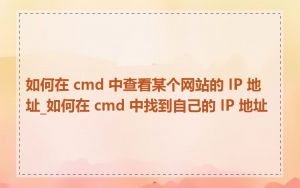 如何在 cmd 中查看某个网站的 IP 地址_如何在 cmd 中找到自己的 IP 地址