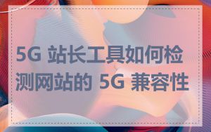 5G 站长工具如何检测网站的 5G 兼容性