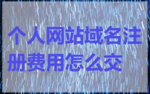 个人网站域名注册费用怎么交
