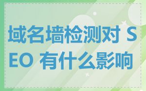 域名墙检测对 SEO 有什么影响