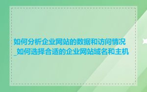 如何分析企业网站的数据和访问情况_如何选择合适的企业网站域名和主机