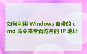 如何利用 Windows 自带的 cmd 命令来查看域名的 IP 地址