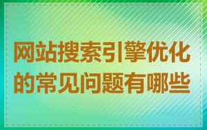 网站搜索引擎优化的常见问题有哪些