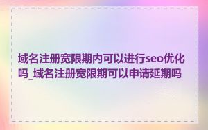 域名注册宽限期内可以进行seo优化吗_域名注册宽限期可以申请延期吗
