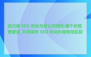 自己做 SEO 优化与找公司相比,哪个价格更便宜_不同城市 SEO 优化价格有何区别
