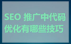 SEO 推广中代码优化有哪些技巧
