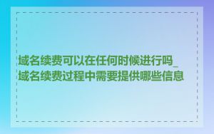域名续费可以在任何时候进行吗_域名续费过程中需要提供哪些信息