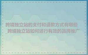跨境独立站的支付和退款方式有哪些_跨境独立站如何进行有效的品牌推广
