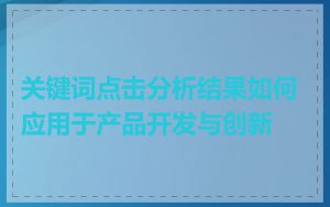 关键词点击分析结果如何应用于产品开发与创新