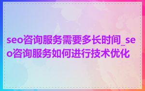 seo咨询服务需要多长时间_seo咨询服务如何进行技术优化