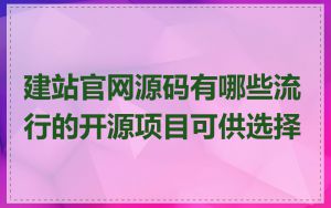 建站官网源码有哪些流行的开源项目可供选择