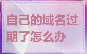 自己的域名过期了怎么办