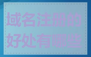 域名注册的好处有哪些
