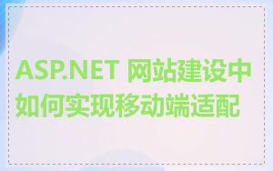 ASP.NET 网站建设中如何实现移动端适配