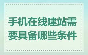 手机在线建站需要具备哪些条件