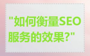 "如何衡量SEO服务的效果?"