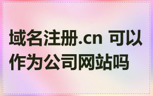 域名注册.cn 可以作为公司网站吗