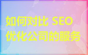 如何对比 SEO 优化公司的服务