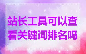 站长工具可以查看关键词排名吗