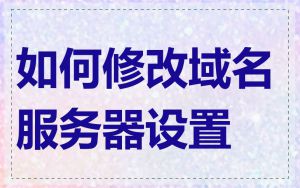 如何修改域名服务器设置