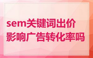 sem关键词出价影响广告转化率吗