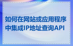 如何在网站或应用程序中集成IP地址查询API