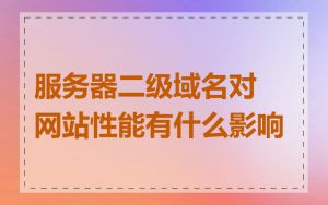 服务器二级域名对网站性能有什么影响