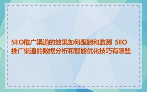 SEO推广渠道的效果如何跟踪和监测_SEO推广渠道的数据分析和智能优化技巧有哪些