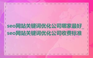 seo网站关键词优化公司哪家最好_seo网站关键词优化公司收费标准