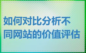 如何对比分析不同网站的价值评估