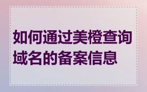 如何通过美橙查询域名的备案信息